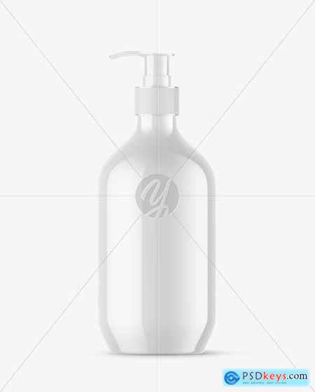 Glossy Liquid Soap Bottle With Pump Mocckup 88023