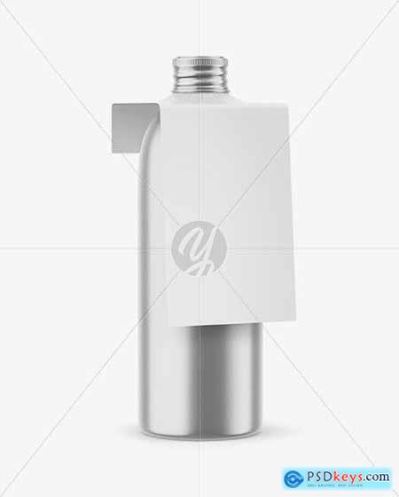 Metallic Bottle with Paper Label Mockup
