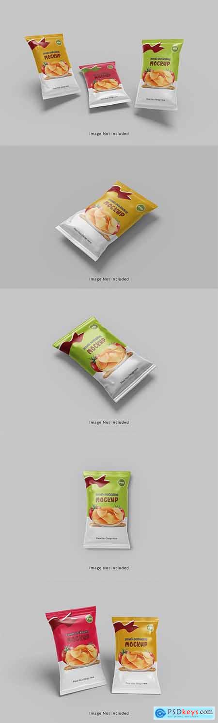 Snack pouch plastic bag mockup