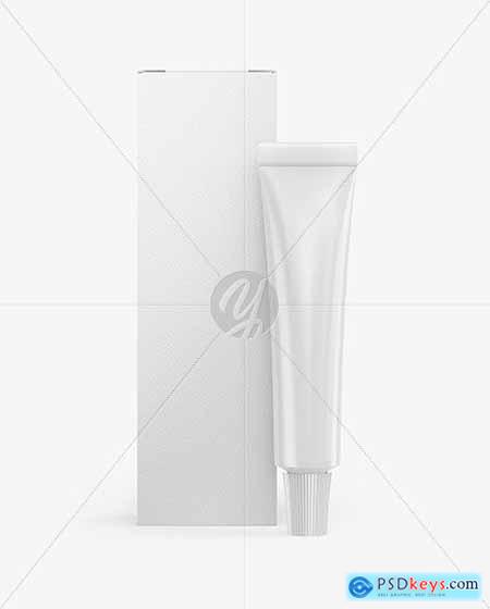 Cosmetic Tube w- Paper Box Mockup 70441