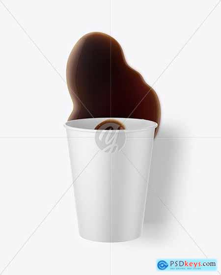 Paper Coffee Cup w- Spilled Coffee Mockup 68349