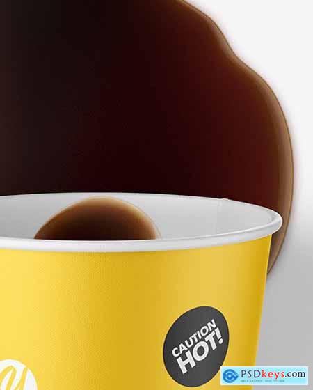 Paper Coffee Cup w- Spilled Coffee Mockup 68349