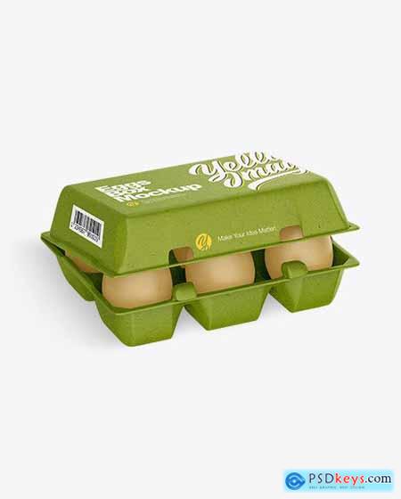 Kraft Carton Opened Egg Pack Mockup 91884