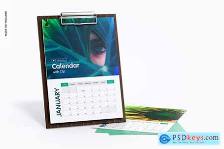 Calendars with clip mockup