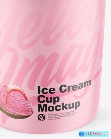 Matte Ice Cream Cup Mockup 88445