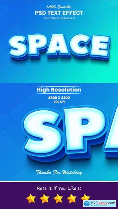 Space Cool Blue and White 3D Text Effect 31462342