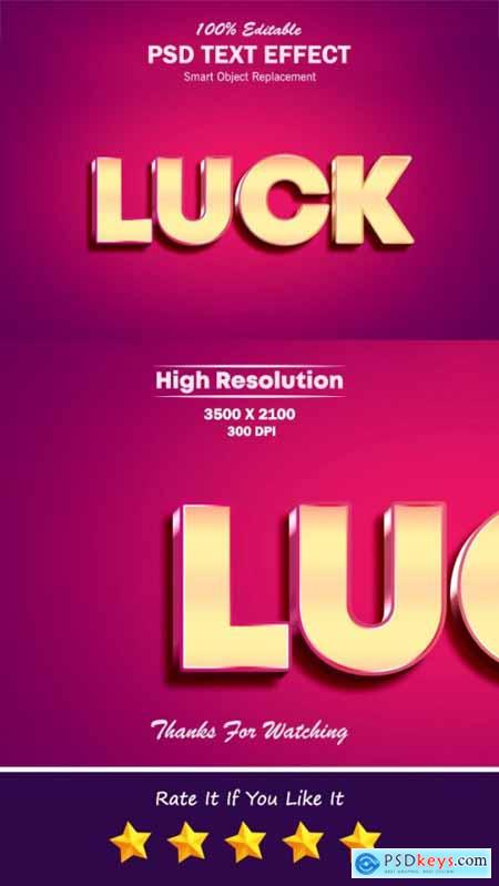 Luxury Gold Gradient 3D Text Effect Luck 31462063