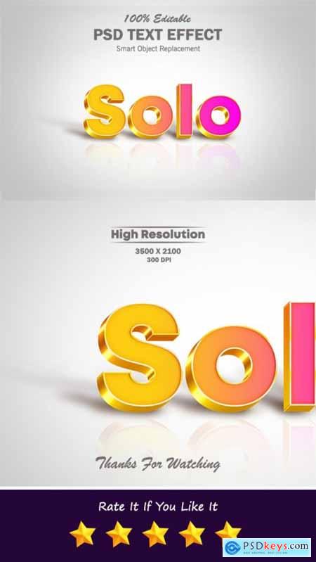 Solo Cool Gradient Text Effect with Shadow and Reflection 31462190