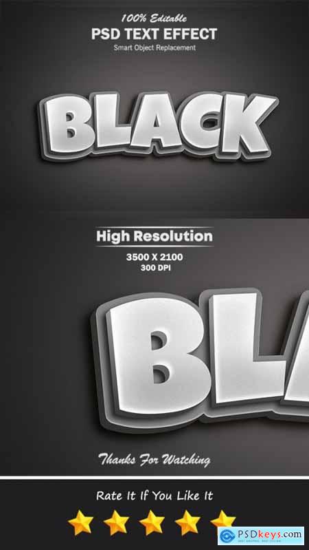 Black Color Editable PSD Text Effect 2 34798667