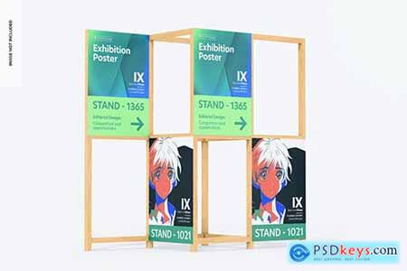 Wooden frames exhibition poster mockup