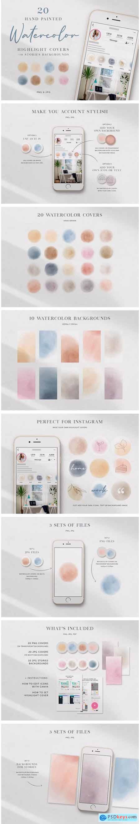 Watercolor Instagram Highlight Icons 16297352