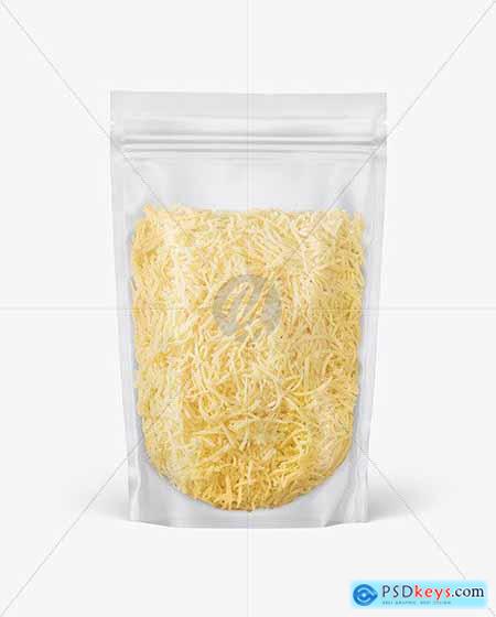 Frosted Plastic Pouch w- Grated Cheese Mockup 89220