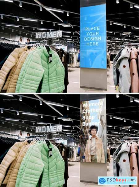 Women Clothes Brand Store Banner Mock-Up