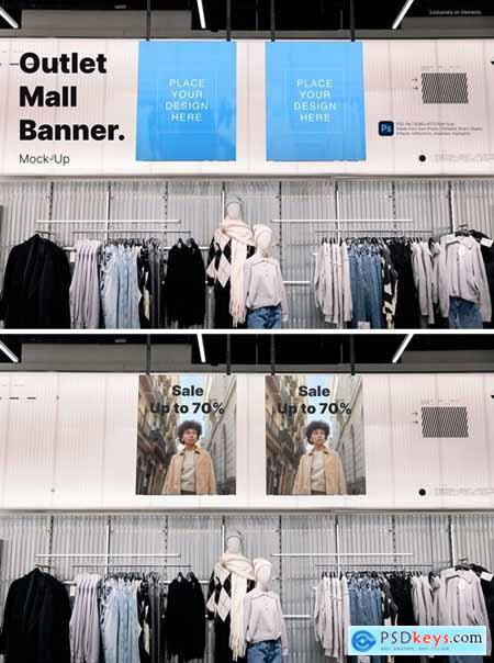 Clothes shop outlet banner Mockup