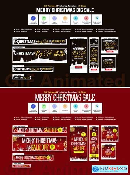 GIF Banners - Merry Christmas Sale Banners Ad