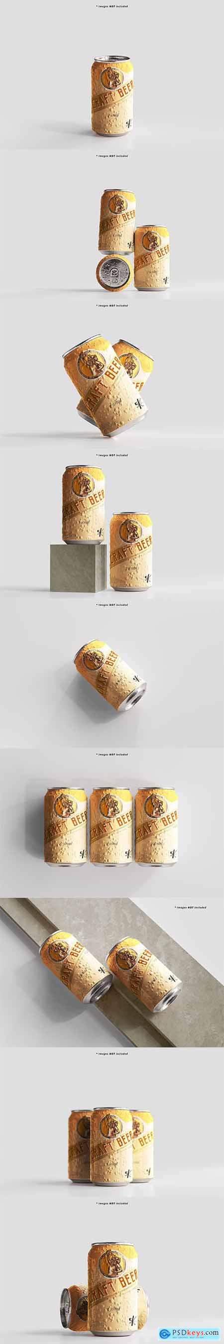 Standard size beer can mockup