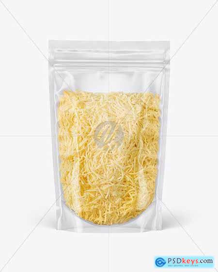 Clear Plastic Pouch w- Grated Cheese Mockup 89219