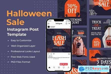 Halloween Sale Instagram Post Template