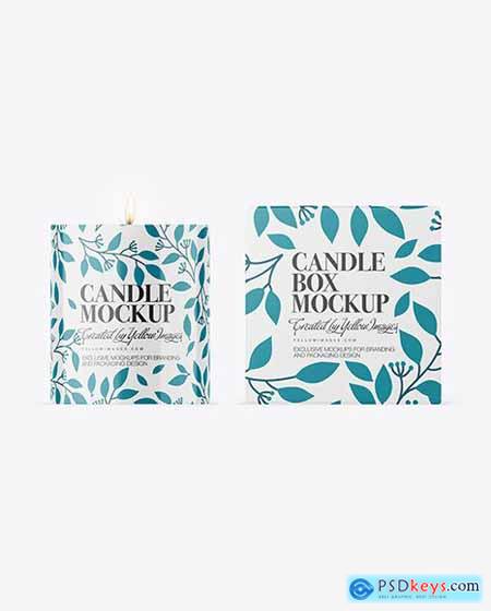 Glossy Candle W- Box Mockup 89321