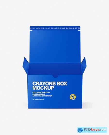 Paper Box with Crayons Mockup 89406