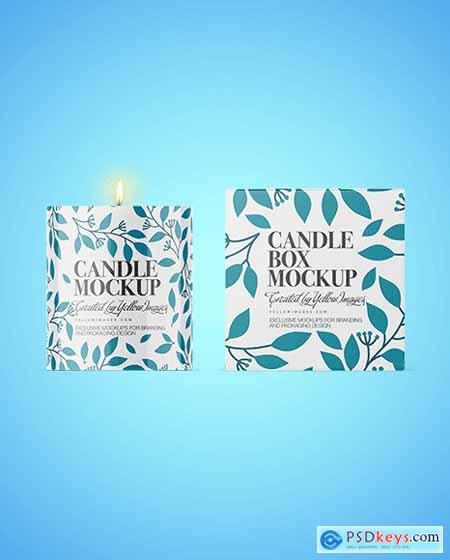 Glossy Candle W- Box Mockup 89321