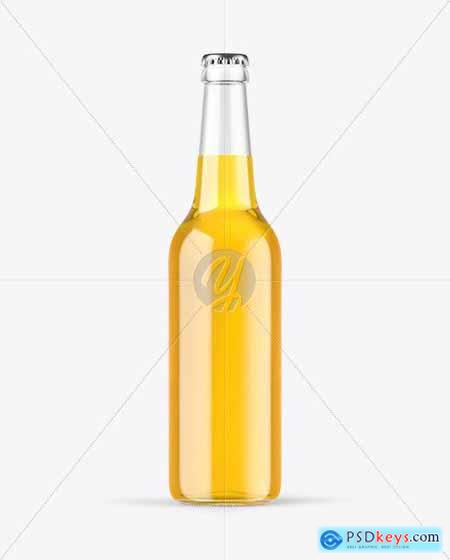Clear Glass Lager Beer Bottle Mockup 89396
