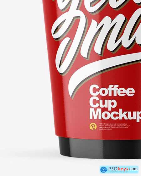 Glossy Paper Coffee Cup w- Splash Mockup 89448