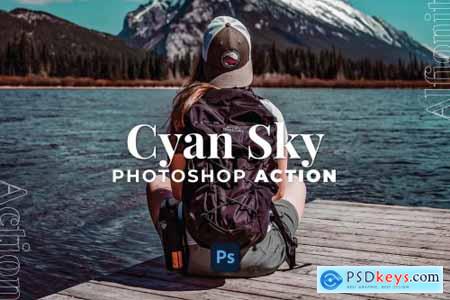 Cyan Sky Photoshop Action