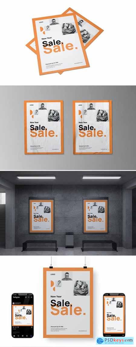 New Year Sale Minimal Poster