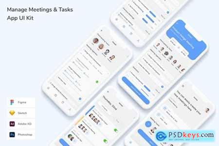 Manage Meetings & Tasks App UI Kit