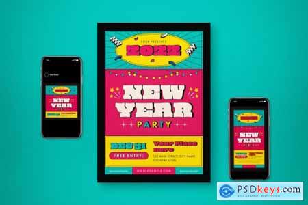 New Year Party Flyer Set