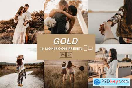 10 Gold Brown Desktop & Mobile Lightroom Presets