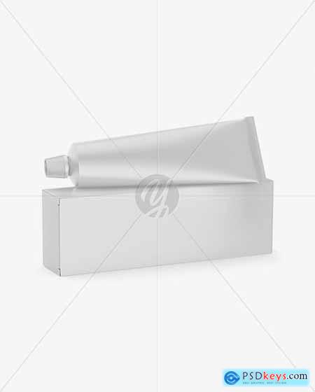 Paper Box w- Matte Tube Mockup 36803