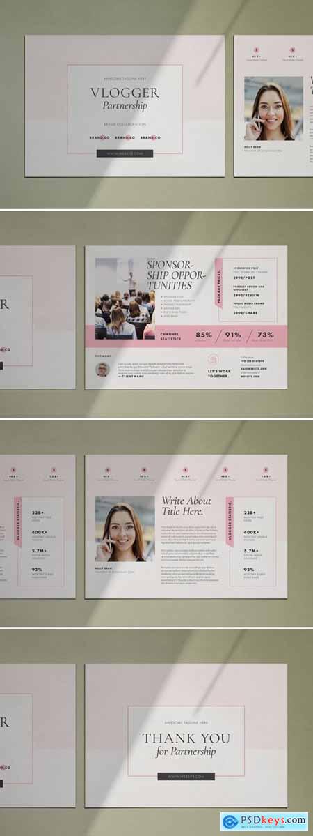 Business Proposal Layout with Pink Accents