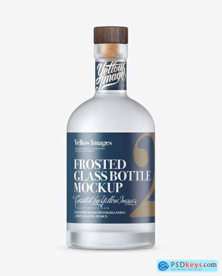 Frosted Glass Oslo Plate Bottle Mockup 12405