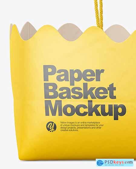 Matte Paper Basket with Handles Mockup 89172