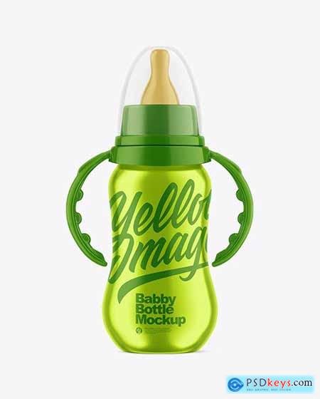 Metallic Baby Bottle Mockup 89236