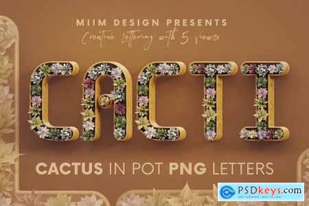 Cactus In Pot - 3D Lettering 6724335
