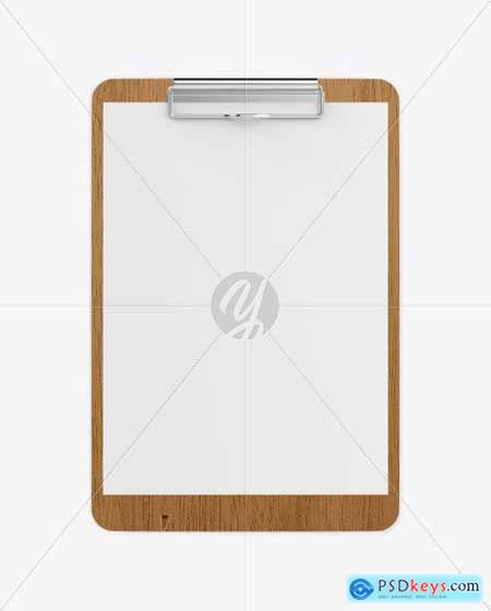 Wooden Clipboard W- A4 Paper Mockup 88776