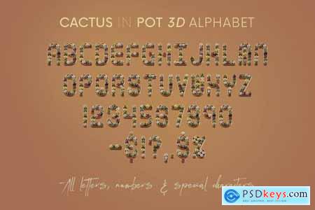 Cactus In Pot - 3D Lettering 6724335