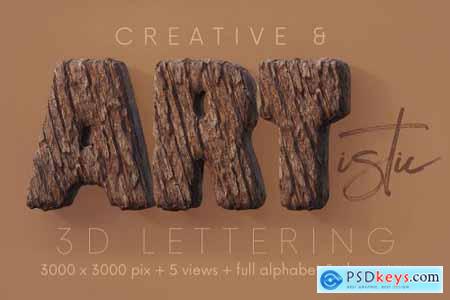 Woody Bark - 3D Lettering 6726216