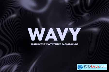 3D Abstract Wavy Lines Background
