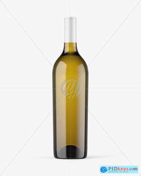 Antique Green Glass White Wine Bottle Mockup 87177
