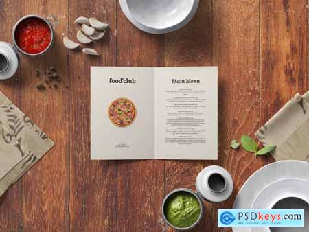 A5 Bi-Fold Brochure Mockup  Kitchen Set 3