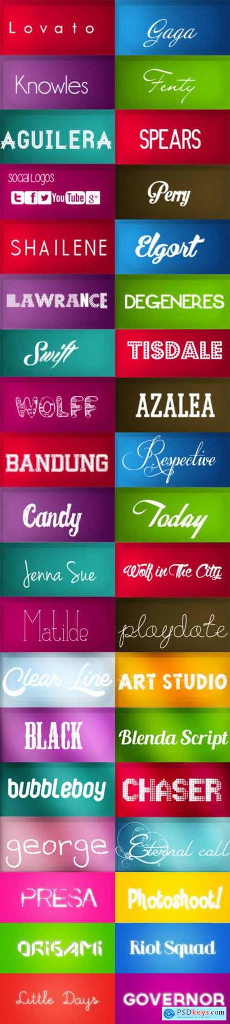 38 Fonts Pack Collection