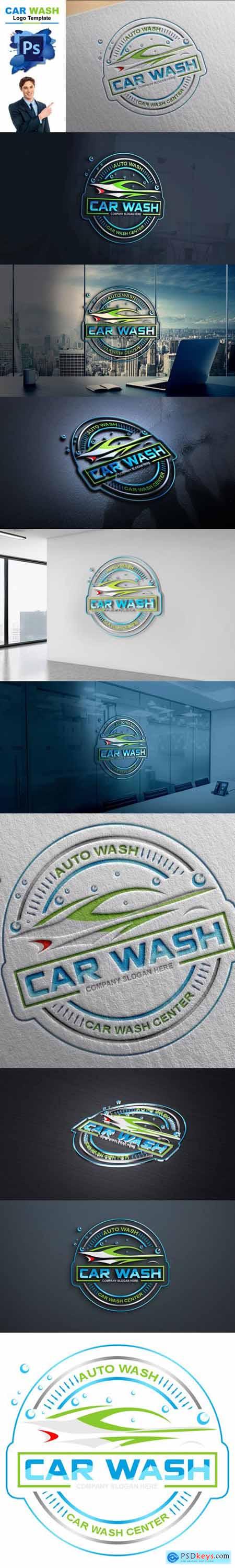 Car Wash Logo PSD Template