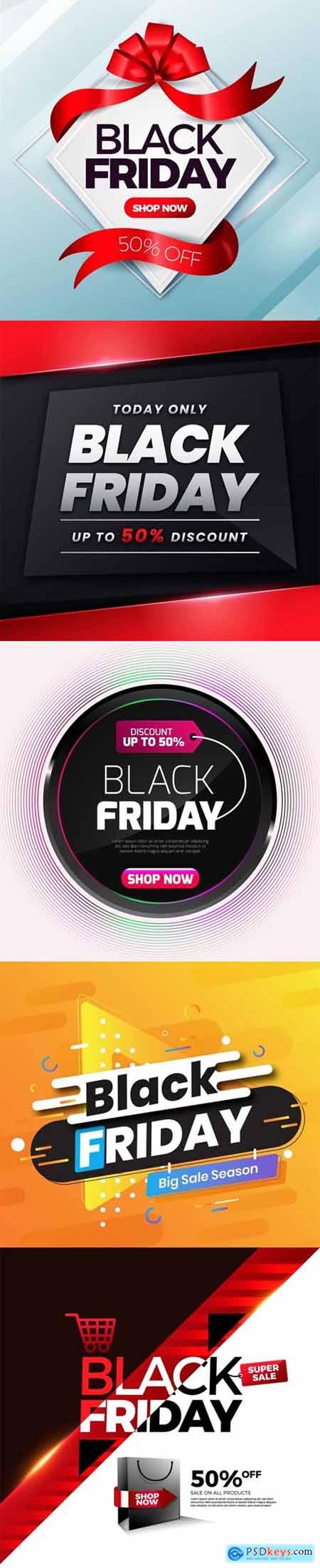 10 Black Friday Sales Banners Vector Design Templates