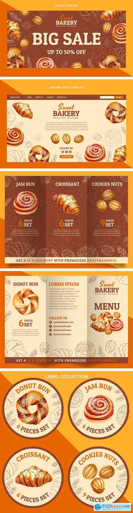 Bakery Sales Vector Design Templates Collection