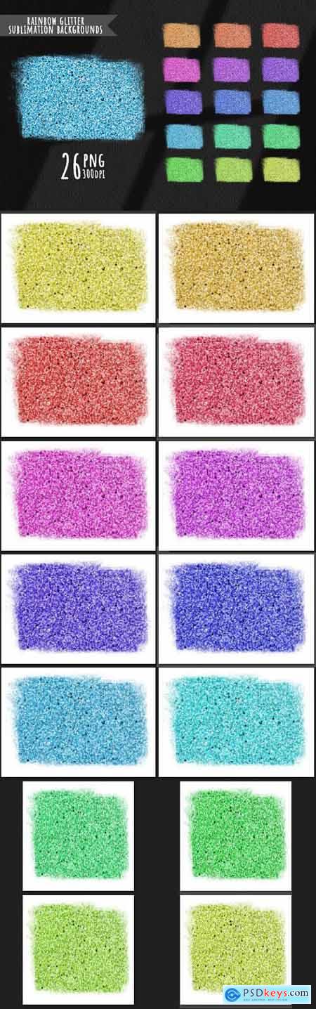 Rinbow Glitter Sublimation Backgrounds