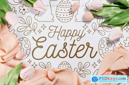 Easter textile cards Mockup